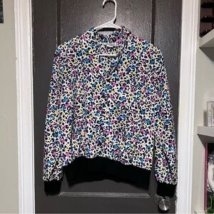 Multicolor Leopard Print Bomber Jacket